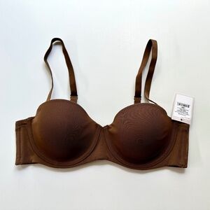 Auden Bra Cocoa Brown Strapless Push Up NWT